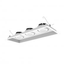  NMRT3-3RL240FWW - Three-Head Flanged LED Multiple Lighting Trim, 1500lm per Head w/ Flood Optic, 4000K, Regressed