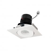  NPRLV-4SG27XWW - 4" Pearl Low Voltage LED Square Adjustable Gimbal Retrofit, 1050lm / 11W, 2700K, White Finish