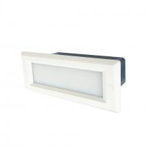  NSW-842/32W - Brick Die-Cast LED Step Light w/ Frosted Lens Face Plate, 146lm / 4.6W, 3000K, White Finish