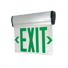  NX-812-LEDGMA - Surface Adjustable LED Edge-Lit Exit Sign, Battery Backup, 6" Green Letters, Single Face /