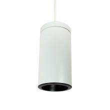  NYLI-6PI2BBW - 6" Cylinder, White Pendant Mount, Incandescent, Baf., Black