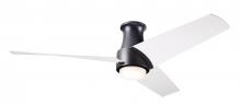  AMB-FM-MB-56-MW-870-RC - Ambit Flush DC Fan- Matte Black Finish; 56" Matte White Blades; 17W LED (Matte Black Trim)