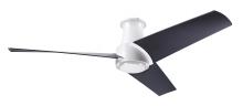  AMB-FM-MW-56-MB-NL-WC - Ambit Flush DC Fan- Matte White Finish; 56" Matte Black Blades; No Light; Wall Control