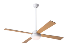  BAL-GW-52-MP-652-002 - Ball Fan; Gloss White Finish; 52" Maple Blades; 20W LED; Fan Speed and Light Control (3-wire)