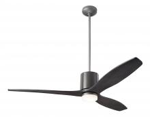  LLX-GTGY-54-EB-271-WC - LeatherLuxe DC Fan; Graphite Finish with Gray Leather; 54" Ebony Blades; 17W LED; Wall Control