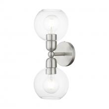  16972-91 - 2 Light Brushed Nickel Sphere Vanity Sconce