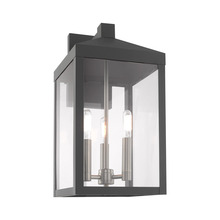  20584-76 - 3 Lt Scandinavian Gray Outdoor Wall Lantern