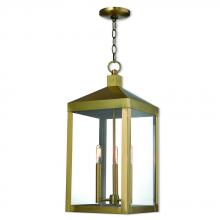  20587-01 - 3 Lt AB Outdoor Pendant Lantern