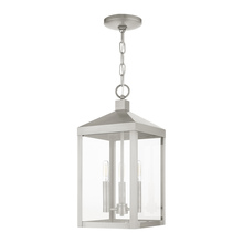  20593-91 - 3 Lt Brushed Nickel Outdoor Pendant Lantern