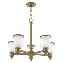  40205-01 - 5 Lt Antique Brass Chandelier