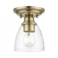  46331-01 - 1 Light Antique Brass Petite Semi-Flush