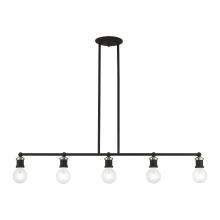  47165-04 - 5 Light Black with Brushed Nickel Accents Large Linear Chandelier