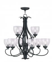  4809-04 - 9 Light Black Chandelier