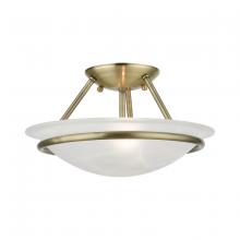  4823-01 - Antique Brass 2-Light Semi-Flush