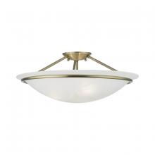  4825-01 - Antique Brass 3-Light Large Semi-Flush