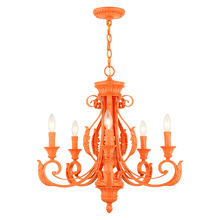  49065-77 - 5 Lt Shiny Orange Chandelier