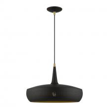  49353-04 - 1 Light Black with Antique Brass Accents Pendant