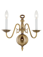  5002-01 - 2 Light Antique Brass Wall Sconce