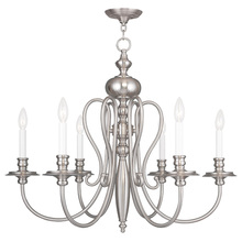  5166-91 - 6 Light Brushed Nickel Chandelier