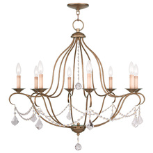  6428-48 - 8 Light Antique Gold Leaf Chandelier