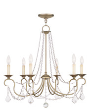  6516-73 - 6 Light Antique Silver Leaf Chandelier