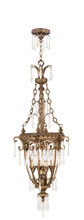  8808-65 - 4 Light Vintage Gold Leaf Foyer