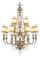  8809-65 - 12 Light Vintage Gold Leaf Chandelier