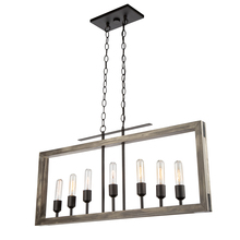  AC11657BK - Gatehouse 7 Light Island Light (Beach Wood & Black)