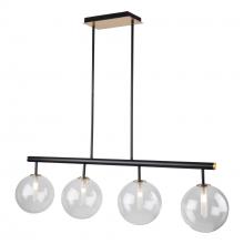  AC11764VB - Aurelia Collection 4-Light Island Light, Matte Black & Brass