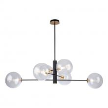  AC11766VB - Aurelia Collection 6-Light Chandelier, Matte Black & Brass