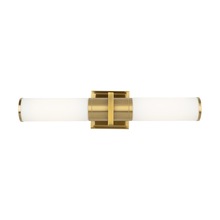  AC11772WB - Positano Collection 2-Light Bathroom Vanity Light Brushed Brass and White Glass