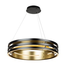  AC6751BB - Toledo Collection 1-Light 25.5" Chandelier Black and Brushed Brass