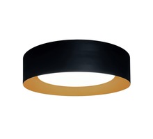  AC7423BK - Orsa Collection 1-Light Flush Mount Black and Brushed Brass