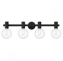  8-3076-4-BK - Wright 4-Light Bathroom Vanity Light in Matte Black