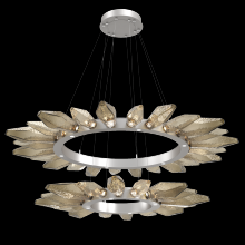  CHB0050-2T-BS-CB-CA1-L1 - Rock Crystal Radial Ring Two Tier - 42/56-Metallic Beige Silver