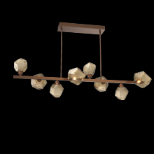  PLB0039-T8-BB-B-001-L3 - Gem 8pc Twisted Branch-Burnished Bronze-Bronze Blown Glass-Threaded Rod Suspension-LED 3000K