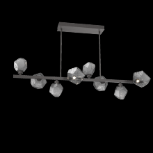  PLB0039-T8-GP-S-001-L3 - Gem 8pc Twisted Branch-Graphite-Smoke Blown Glass-Threaded Rod Suspension-LED 3000K