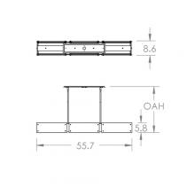  PLB0044-56-MB-IW-001-E2 - Textured Glass Linear Suspension-56-Matte Black