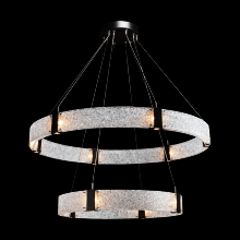  CHB0042-2B-MB-BG-CA1-L1 - Two Tier Parallel Ring Chandelier-2B-Matte Black