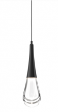  LAB0078-01-MB-C-C01-L3 - Raindrop Pendant-Matte Black-Blown Glass