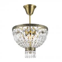 Worldwide Lighting Corp W33087B12 - Metropolitan 3-Light Antique Bronze Finish Crystal Semi Flush Mount Ceiling Light 12' d x 14 in.