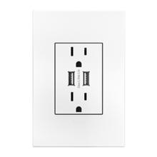  ARTRUSB153W4WP - adorne® Dual-USB Outlet with Gloss White Wall Plate, White