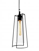  1243-MB-CL - Cere Indoor/Outdoor Narrow Pendant Light - Matte Black