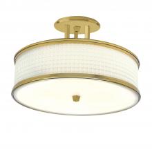  5666-SB-WG - Prism Semi-Flush Mount Light - Satin Brass