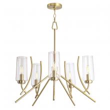  8154-SB-CL - Tulip Chandelier - Satin Brass