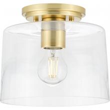  P350213-012 - Adley Collection One-Light Satin Brass Clear Glass New Traditional Flush Mount Light