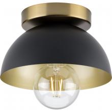  P350217-31M - Eva Collection One-Light Matte Black Mid-Century Modern Flush Mount Light