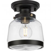  P350220-020 - Judson Collection 8" One-Light Farmhouse Antique Bronze Clear Glass Semi-Flush Mount Light