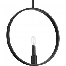  P500412-31M - Breckenridge Collection One-Light Matte Black Rustic Farmhouse Pendant