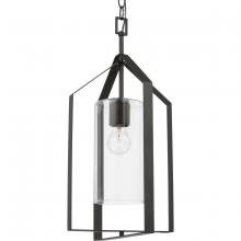  P500431-31M - Vertex Collection One-Light Matte Black Clear Glass Contemporary Foyer Light